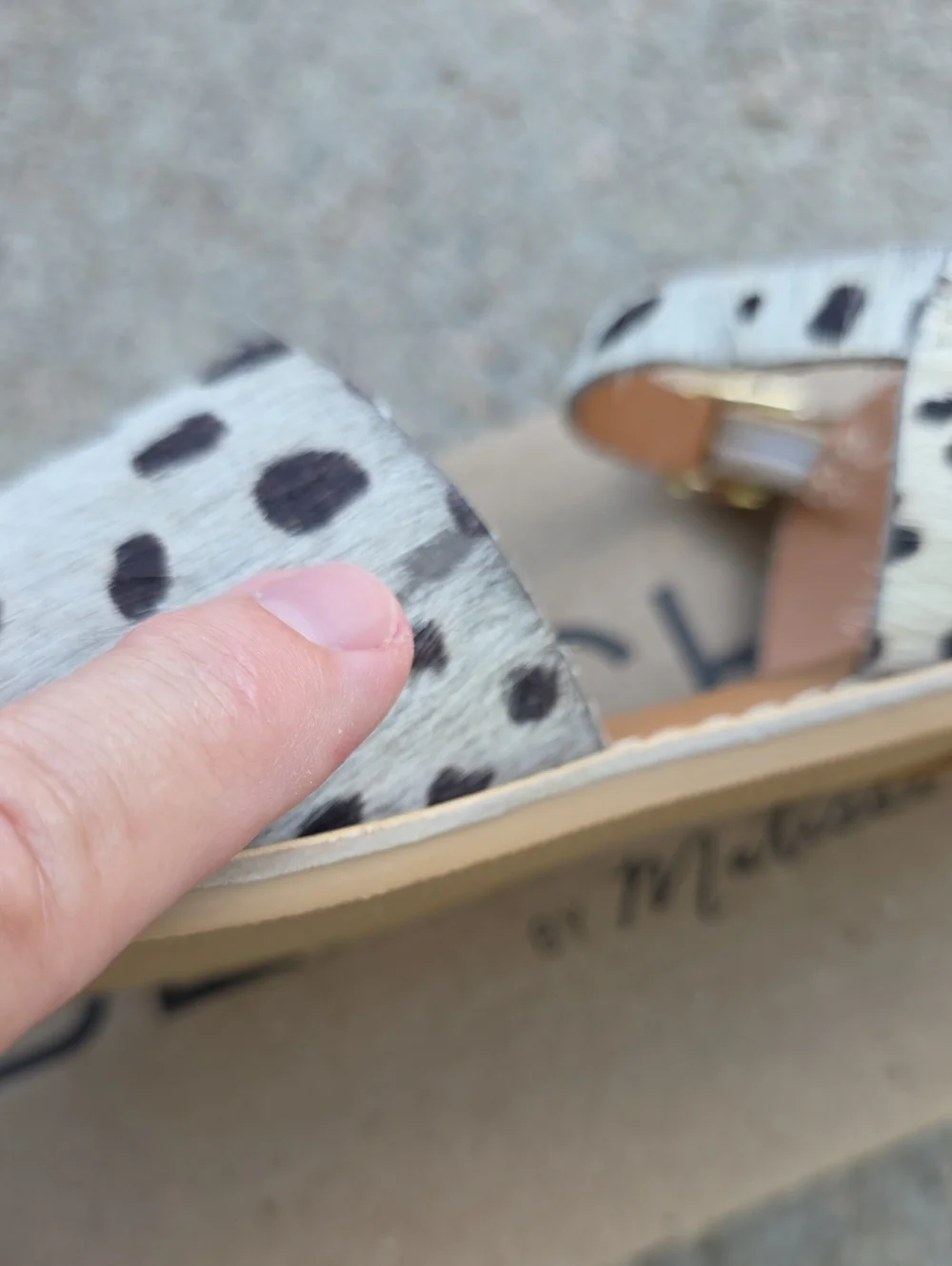 NWT Beach by Matisse Lil Cabana Cow Hair  Leather Spotted Leopard Print Sandals